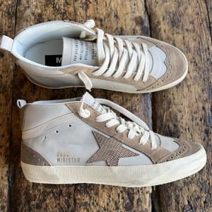 Golden Goose Mid Star Gray Morn Light Brown GG307 — Etc